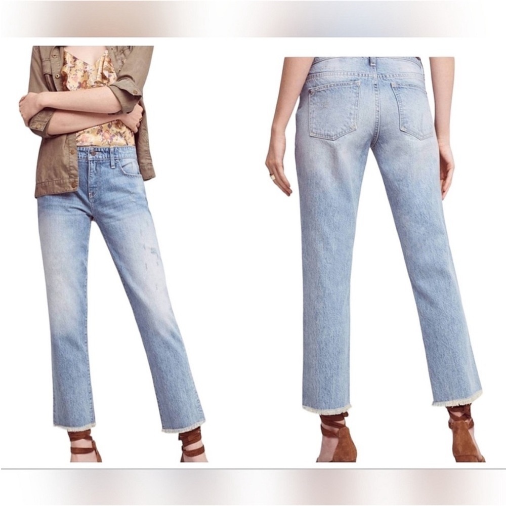 Anthropologie Pilcro Hyphen Jeans Raw Hem Cropped 29
